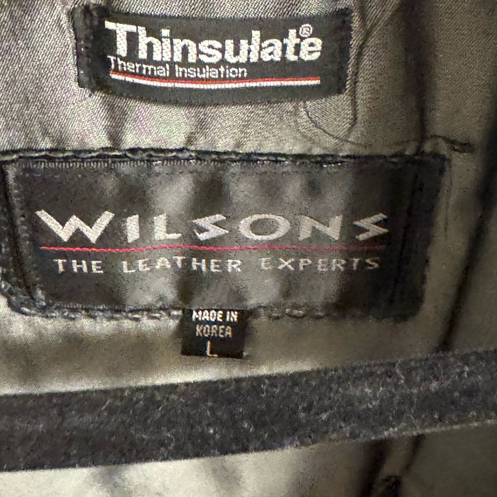 Wilson Black Leather Bomber Jacket - Picture 3 of 3